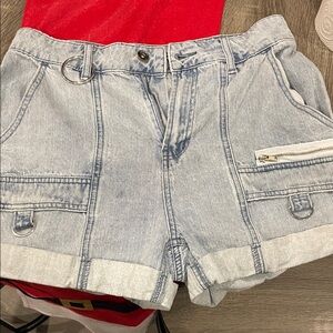 Hot Topic Light Wash Jean Shorts with Pockets